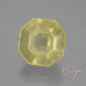 11.10 ct Yellow Quartz Stone, Natural Quartz in Asscher Cut Shape for Sale
