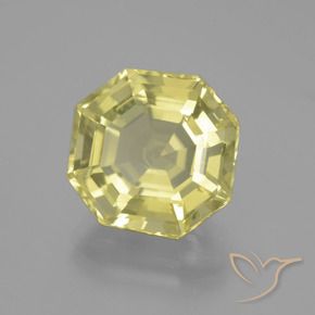 9.55 ct Yellow Quartz Stone, Natural Quartz in Asscher Cut Shape for Sale