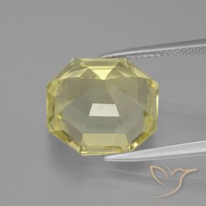 Quartz Gemstone in 14 x 14 mm (calibrated) Size for Sale, Quartz Stone in Pale Yellow Color