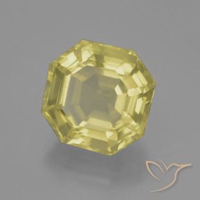 10.29 ct Yellow Quartz Stone, Natural Quartz in Asscher Cut Shape for Sale