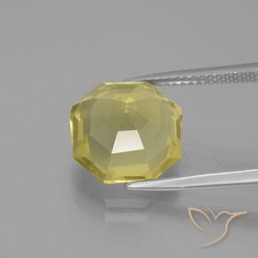 Quartz Gemstone in 11.6 x 11.4 mm Size for Sale, Quartz Stone in Light Yellow Color