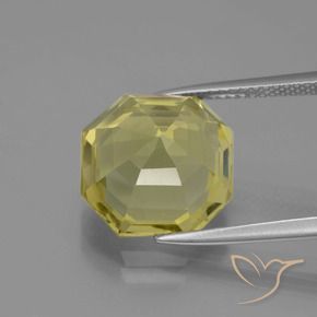 Quartz Gemstone in 12.7 x 12.4 mm Size for Sale, Quartz Stone in Light Pineapple Yellow Color