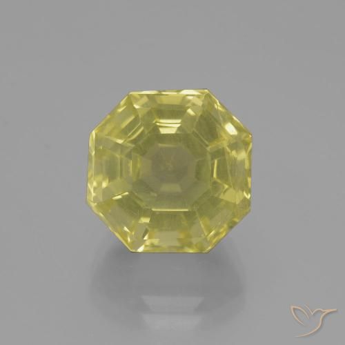 9.14 ct Yellow Quartz, 12.1 x 12 mm Asscher Cut From Brazil, Photo A