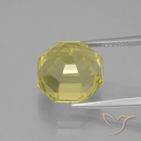 Quartz Gemstone in 12 x 12 mm (calibrated) Size for Sale, Quartz Stone in Pale Yellow Color