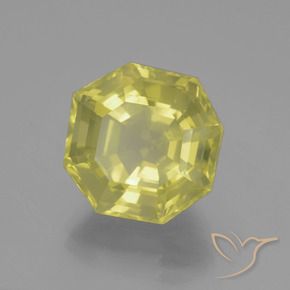 10.36 ct Yellow Quartz Stone, Natural Quartz in Asscher Cut Shape for Sale