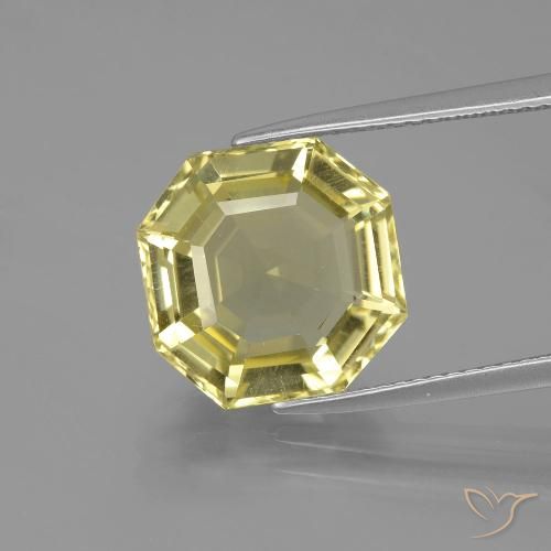 6.81 ct Yellow Quartz, 12.2 x 12.1 mm Asscher Cut From Brazil, Photo A