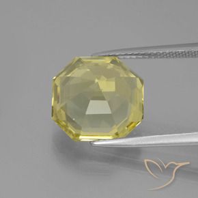 Quartz Gemstone in 12 x 12 mm (calibrated) Size for Sale, Quartz Stone in Light Yellow Color