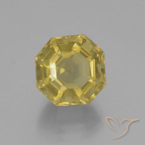 9.41 ct Yellow Quartz Stone, Natural Quartz in Asscher Cut Shape for Sale