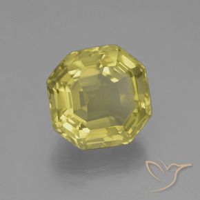 6.52 ct Yellow Quartz Stone, Natural Quartz in Asscher Cut Shape for Sale