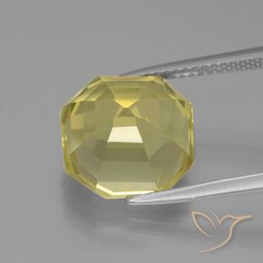 Quartz Gemstone in 11.6 x 11.4 mm Size for Sale, Quartz Stone in Pale Yellow Color