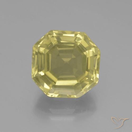 5.54ct Natural Light Yellow Quartz, Emerald Cut, VVS-VS