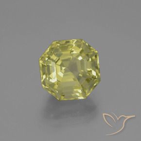 4.55 ct Yellow Quartz Stone, Natural Quartz in Asscher Cut Shape for Sale