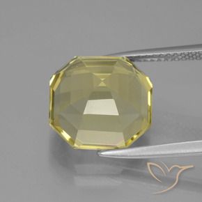 Quartz Gemstone in 12 x 12 mm (calibrated) Size for Sale, Quartz Stone in Pale Yellow Color