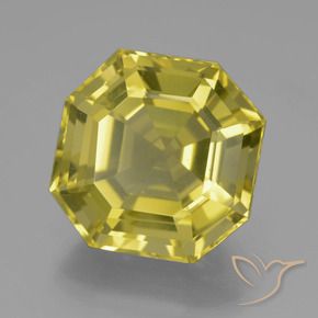 21.73 ct Yellow Quartz Stone, Natural Quartz in Asscher Cut Shape for Sale