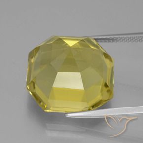 Quartz Gemstone in 17 x 17 mm (calibrated) Size for Sale, Quartz Stone in Medium-Light Yellow Color