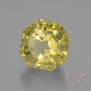 16.49 ct Yellow Quartz Stone, Natural Quartz in Asscher Cut Shape for Sale