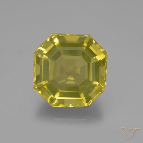 11.35ct Natural Medium Yellow Quartz, Emerald Cut, VVS