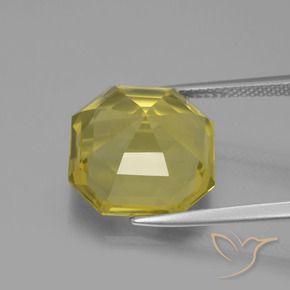 Quartz Gemstone in 14 x 14 mm (calibrated) Size for Sale, Quartz Stone in Medium Yellow Color