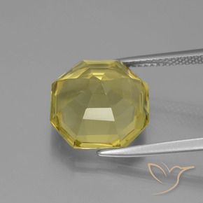 Quartz Gemstone in 13 x 13 mm (calibrated) Size for Sale, Quartz Stone in Pineapple Yellow Color
