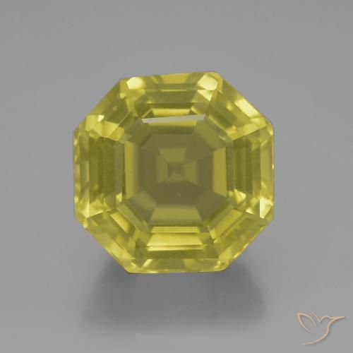 19.09ct Natural Medium Yellow Quartz, Emerald Cut, VVS-VS
