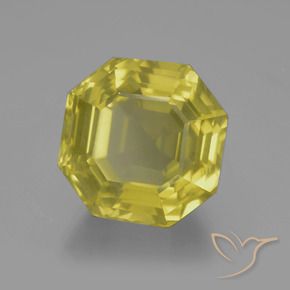 19.09 ct Yellow Quartz Stone, Natural Quartz in Asscher Cut Shape for Sale