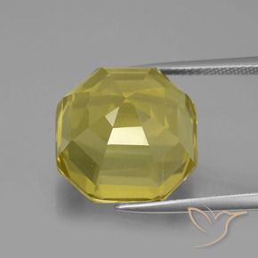 Quartz Gemstone in 15 x 15 mm (calibrated) Size for Sale, Quartz Stone in Medium Yellow Color