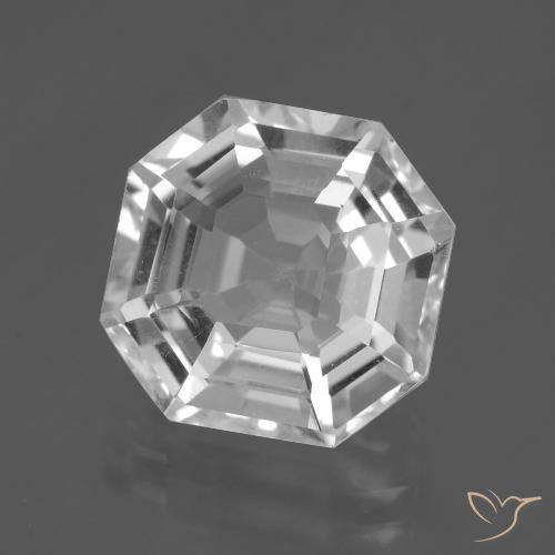 Weiß Quarz Edelstein - 8.2ct Asscher Schliff (ID: 395379)