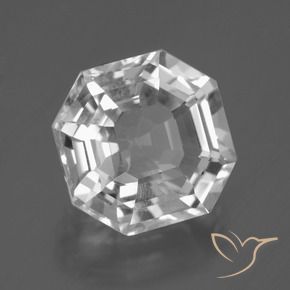 8.22 ct White Quartz Stone, Natural Quartz in Asscher Cut Shape for Sale