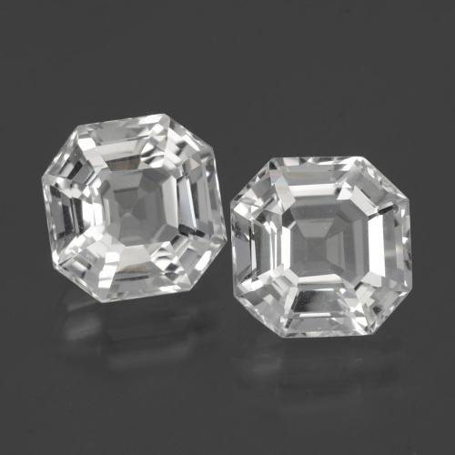 Blanc Quartz gemme - 3.7ct Taille Asscher (ID: 395380)
