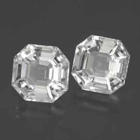 8.23 ctw White Quartz Stones, Natural Quartz in Asscher Cut Shape for Sale