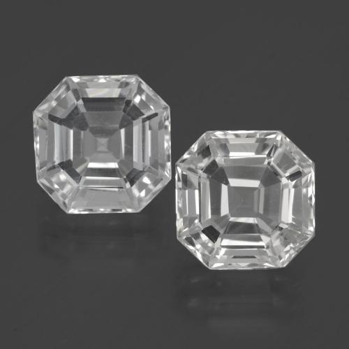 Weiß Quarz Edelstein - 3.1ct Asscher Schliff (ID: 395390)
