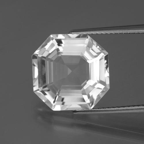 8.35 ct White Quartz Gemstone, Quartz Gem in Asscher Cut Shape for Sale.