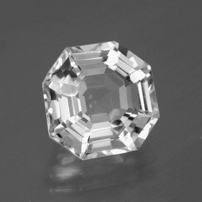 Clear White Quarz Edelstein - 7.7ct Asscher Schliff (ID: 395477)