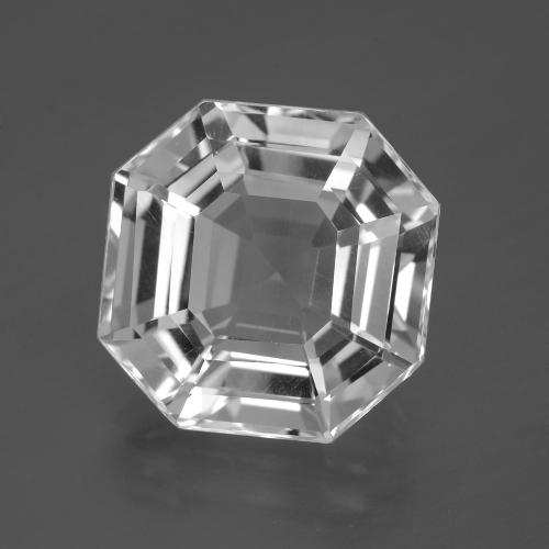 Cuarzo Blanco Corte Octágono / Esmeralda de 14,8 x 14,8mm de Brasil, peso de 12.46 ct, piedra preciosa natural No tratado en vvs Clarity, Cuarzo Corte Asscher de 1 pieza - Color: Blanco claro, dureza Mohs de 7 Adecuado para joyas de uso diario, Photo A