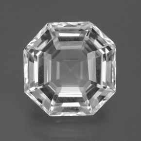 11.67 ct White Quartz Gemstone, Quartz Gem in Asscher Cut Shape for Sale.