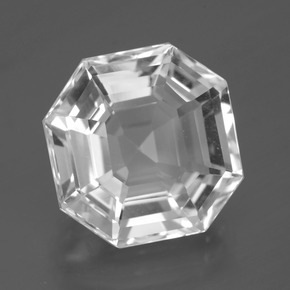 11.67 ct White Quartz Stone, Natural Quartz in Asscher Cut Shape for Sale