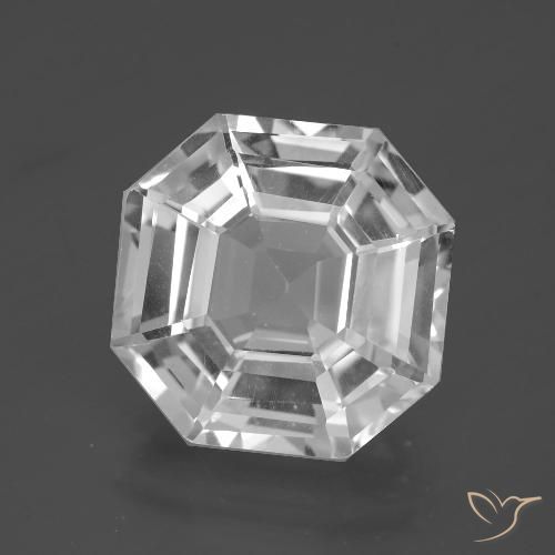 Cuarzo Corte Asscher de 11,29 ct de Brasil, Dimensión 14,8 x 14,7mm, Claridad vvs, Piedra preciosa natural No tratado, 1 pieza de Cuarzo en color Blanco, Dureza Mohs de 7 Adecuado para joyas de uso diario, Photo A