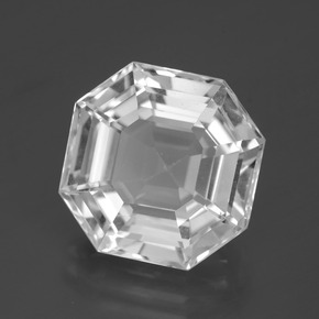 13.16 ct White Quartz Stone, Natural Quartz in Asscher Cut Shape for Sale