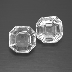 3.99 ct White Quartz Gemstone, Quartz Gem in Asscher Cut Shape for Sale.