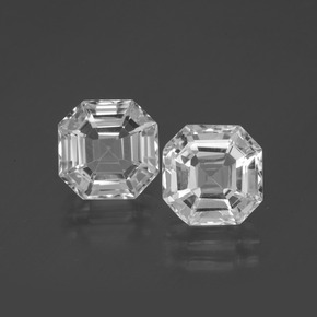 6.45 ct White Quartz Gemstone, Quartz Gem in Asscher Cut Shape for Sale.