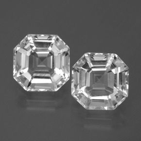 8.61 ct White Quartz Gemstone, Quartz Gem in Asscher Cut Shape for Sale.