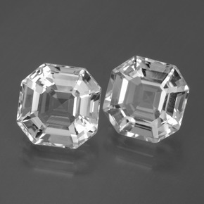 8.61 ct White Quartz Stone, Natural Quartz in Asscher Cut Shape for Sale
