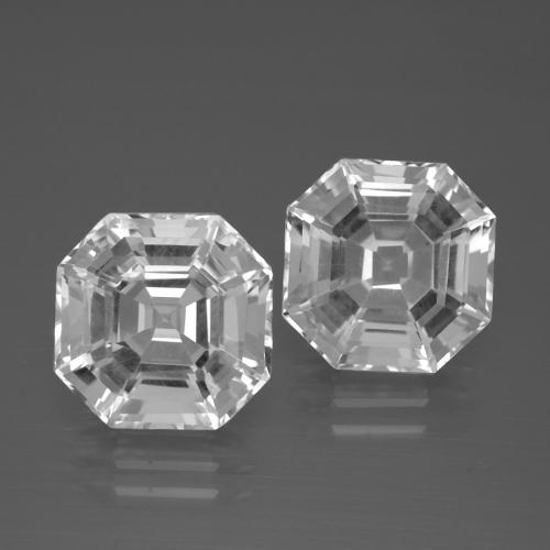 Clear White Quartz Gem - 5.7ct Asscher Cut (ID: 395783)