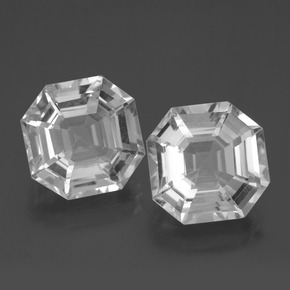 6.9ct Asscher Cut White Quartz Gem for sale 6.9ct Asscher Cut White Quartz Gem (ID: 395858)