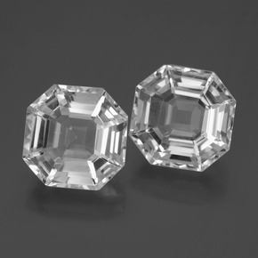 13.79 ctw White Quartz Gemstones, Quartz Gems in Asscher Cut Shape for Sale.