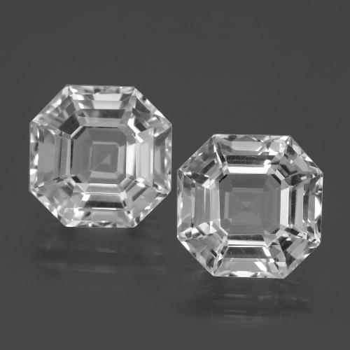 Clear White Quartz Gem - 7.8ct Asscher Cut (ID: 395861)