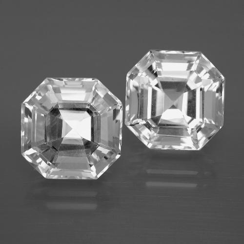 Blanc clair Quartz gemme - 5.7ct Taille Asscher (ID: 395871)