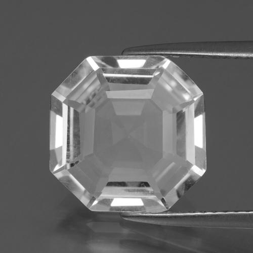 Cuarzo Blanco Corte Octágono / Esmeralda de 11,9 x 11,8mm de Brasil, peso de 5.32 ct, piedra preciosa natural No tratado en vvs Clarity, Cuarzo Corte Asscher de 1 pieza - Color: Blanco claro, dureza Mohs de 7 Adecuado para joyas de uso diario, Photo A