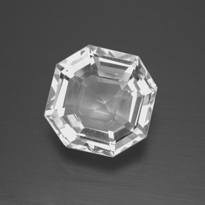 7.27 ct White Quartz Stone, Natural Quartz in Asscher Cut Shape for Sale