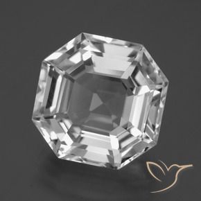 11.00 ct White Quartz Stone, Natural Quartz in Asscher Cut Shape for Sale